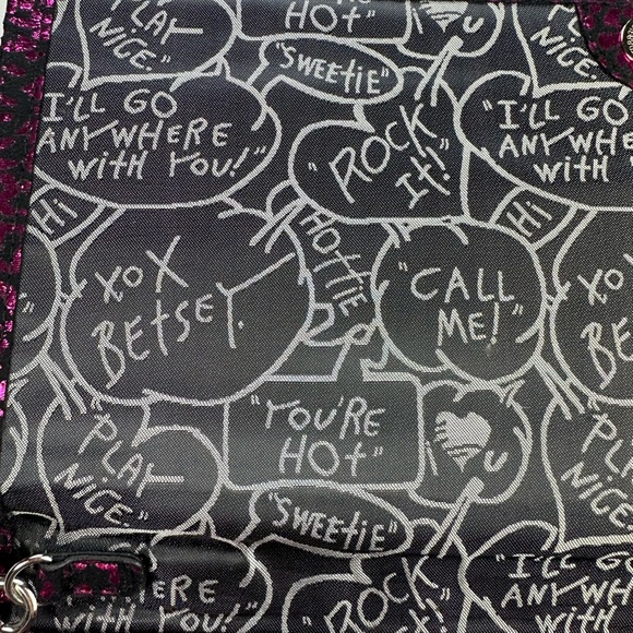 Betsy Johnson Vintage? Y2K Metallic Pinkish Animal Print Envelope Safari Purse - Picture 12 of 14